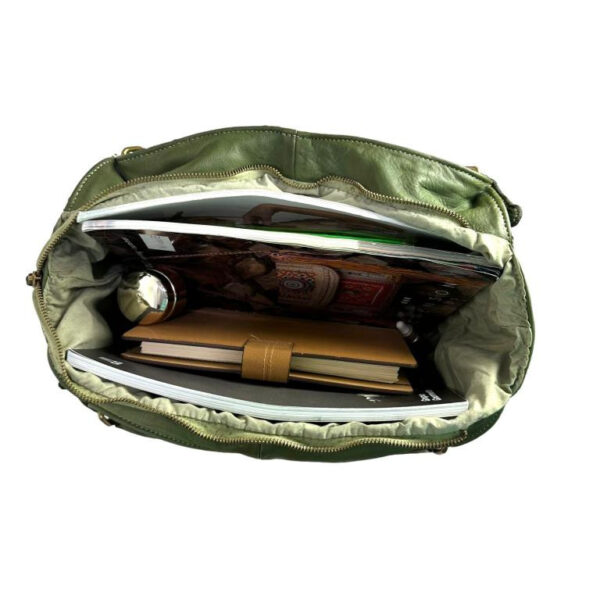 Bolso de Hombro Vintage Piel Lavado para Mujer con Gran Capacidad