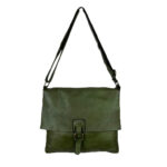 Bolso Bandolera de Piel Lavado, Estilo Vintage y Solapa para Mujer