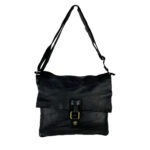 Bolso Bandolera de Piel Lavado, Estilo Vintage y Solapa para Mujer