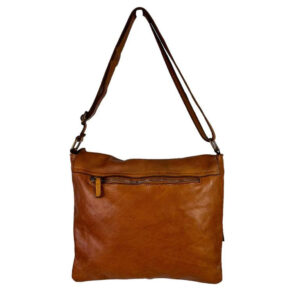 Bolso Bandolera de Piel Lavado, Estilo Vintage y Solapa para Mujer