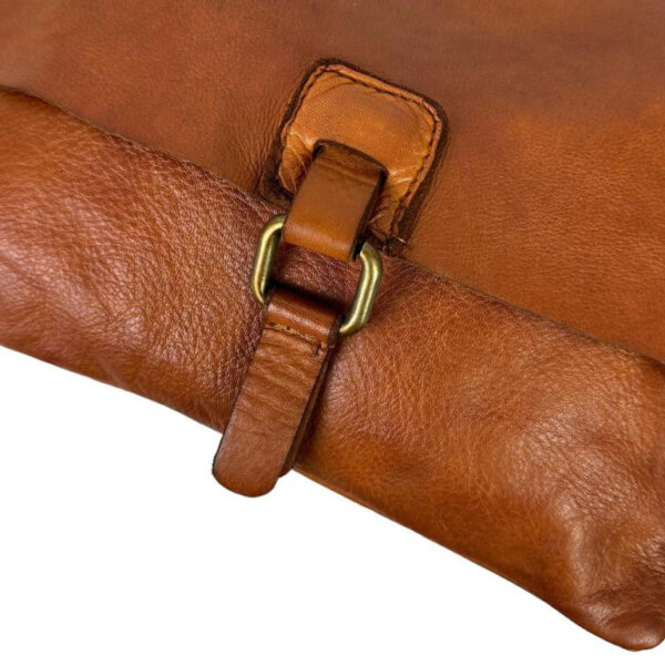 Bolso Bandolera de Piel Lavado, Estilo Vintage y Solapa para Mujer