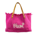Bloom Bolso Shopper de algodón con Asas de Piel