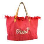 Bloom Bolso Shopper de algodón con Asas de Piel