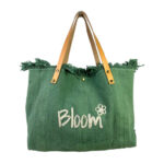 Bloom Bolso Shopper de algodón con Asas de Piel