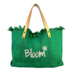Bloom Bolso Shopper de algodón con Asas de Piel