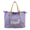 Bloom Bolso Shopper de algodón con Asas de Piel