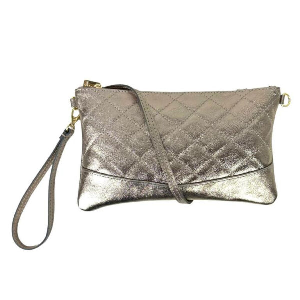 Bolso de Mano de Piel para Mujer con Efecto Brillante y Solapa Magnética