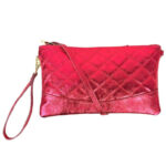 Bolso de Mano de Piel para Mujer con Efecto Brillante y Solapa Magnética