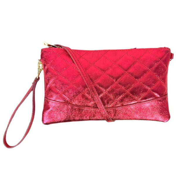 Bolso de Mano de Piel para Mujer con Efecto Brillante y Solapa Magnética