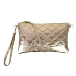 Bolso de Mano de Piel para Mujer con Efecto Brillante y Solapa Magnética