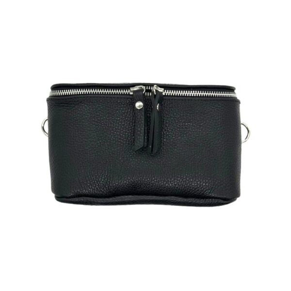 Riñonera de piel con Efecto Metalizado y Cremalleras para Mujer - Imagen 3