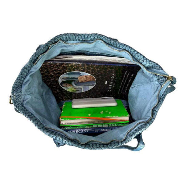 Bolso Shopper trenzado Vintage Piel Lavado para mujer