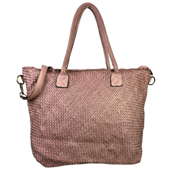 Bolso Shopper trenzado Vintage Piel Lavado para mujer