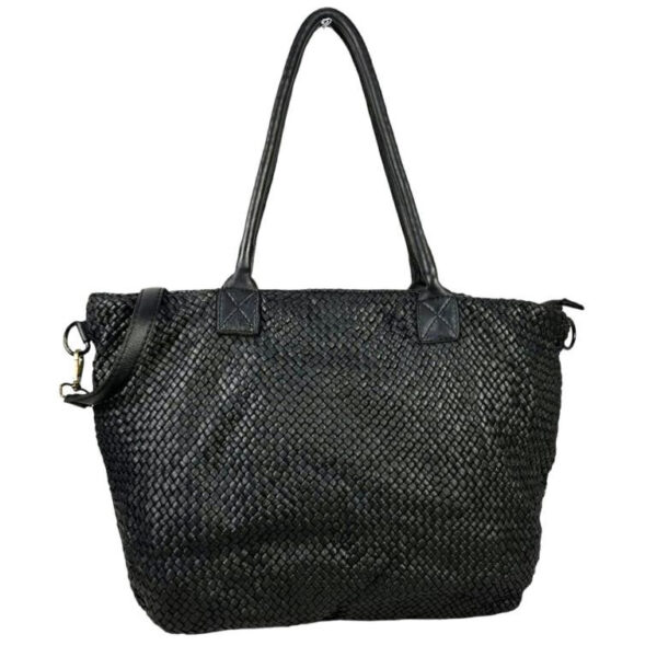 Bolso Shopper trenzado Vintage Piel Lavado para mujer