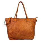 Bolso Shopper trenzado Vintage Piel Lavado para mujer