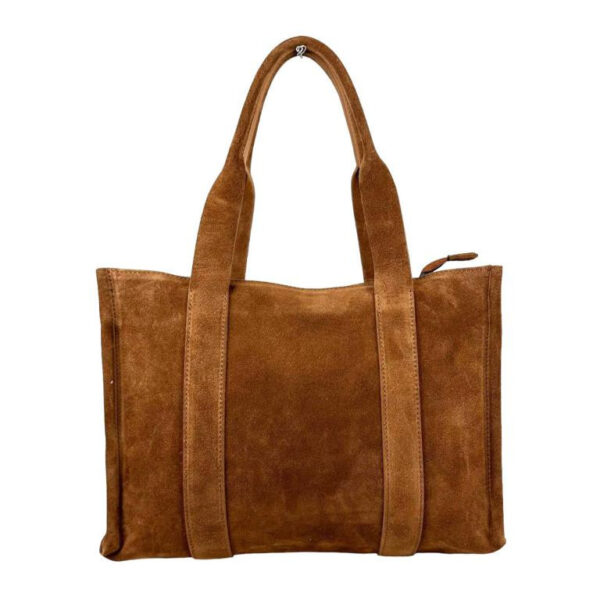 Bolso Shopper Piel de Serraje para Mujer con Bolsitos Interiores y Cremallera