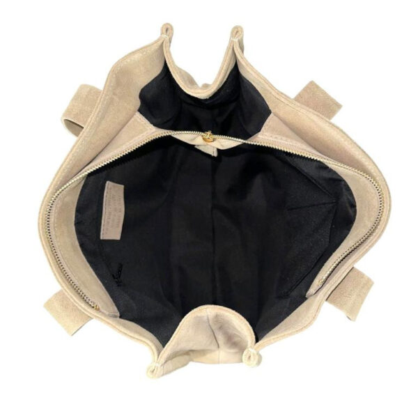 Bolso Shopper Piel de Serraje para Mujer con Bolsitos Interiores y Cremallera