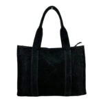 Bolso Shopper Piel de Serraje para Mujer con Bolsitos Interiores y Cremallera