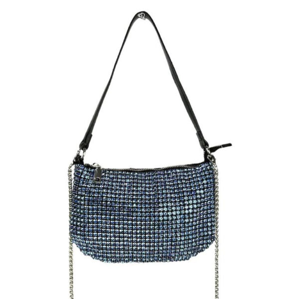 Bolsito de Fiesta Sintético para Mujer con Efecto Brillo y Cierre de Cremallera