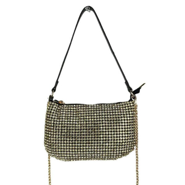 Bolsito de Fiesta Sintético para Mujer con Efecto Brillo y Cierre de Cremallera