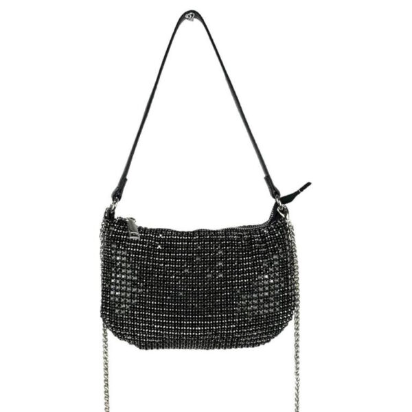 Bolsito de Fiesta Sintético para Mujer con Efecto Brillo y Cierre de Cremallera