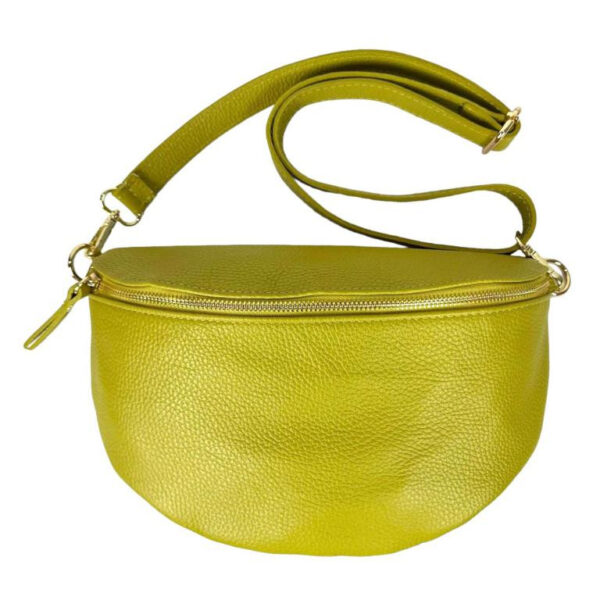 Amplia Riñonera de Piel Italiana para Mujer con Compartimento Interior