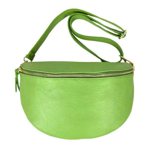 Amplia Riñonera de Piel Italiana para Mujer con Compartimento Interior