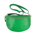 Amplia Riñonera de Piel Italiana para Mujer con Compartimento Interior