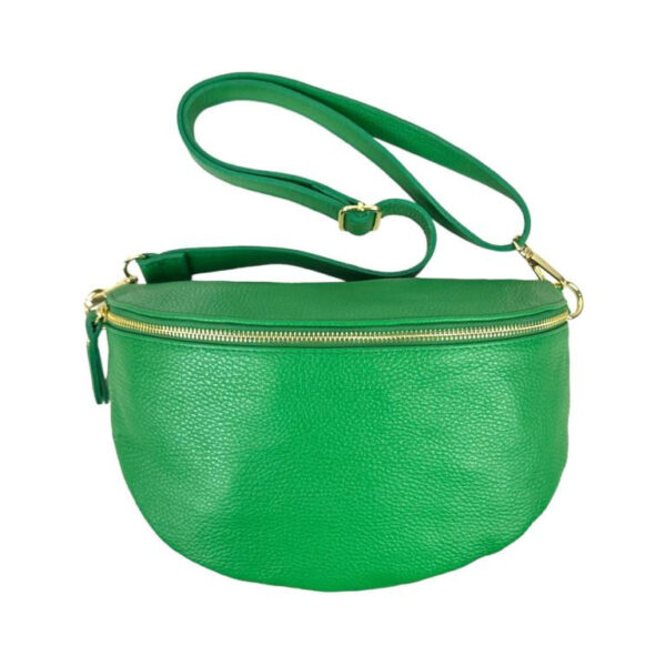 Amplia Riñonera de Piel Italiana para Mujer con Compartimento Interior