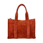 Bolso Shopper Piel de Serraje para Mujer con Bolsitos Interiores y Cremallera