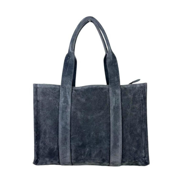 Bolso Shopper Piel de Serraje para Mujer con Bolsitos Interiores y Cremallera