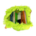 Amplio Bolso Shopper Sintético de Mujer con Compartimento Frontal y Asas de Piel