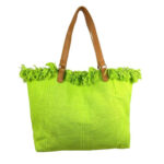 Amplio Bolso Shopper Sintético de Mujer con Compartimento Frontal y Asas de Piel