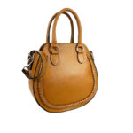 Bolso de Mano de Piel con Asas Cortas y Bolsillo Trasero para Mujer