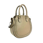 Bolso de Mano de Piel con Asas Cortas y Bolsillo Trasero para Mujer