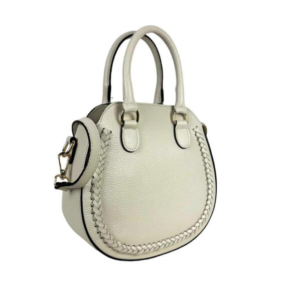 Bolso de Mano de Piel con Asas Cortas y Bolsillo Trasero para Mujer