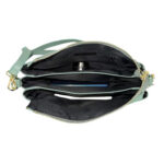 Bolso Bandolera de Piel con 3 Compartimentos Interiores para Mujer