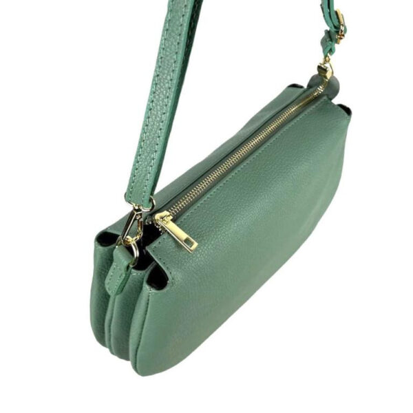 Bolso Bandolera de Piel con 3 Compartimentos Interiores para Mujer