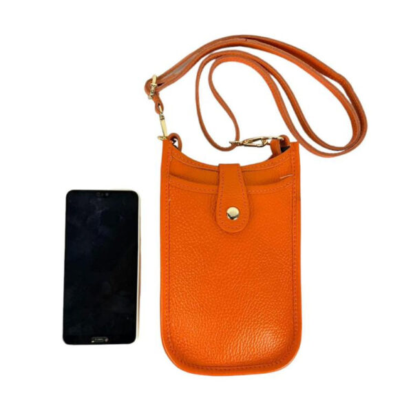 Mini Bolso de Piel con Compartimento Frontal para Mujer