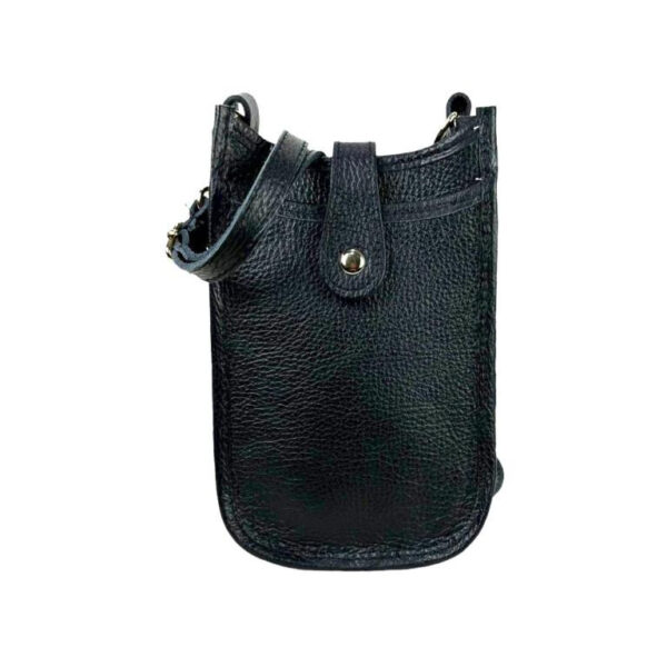 Mini Bolso de Piel con Compartimento Frontal para Mujer