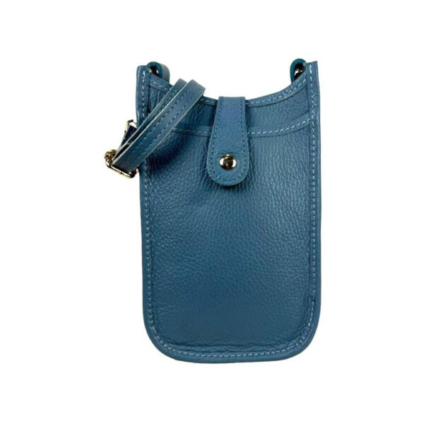 Mini Bolso de Piel con Compartimento Frontal para Mujer