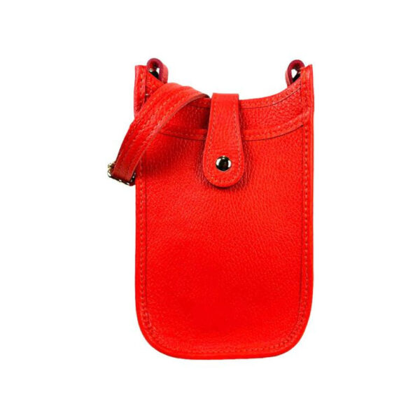 Mini Bolso de Piel con Compartimento Frontal para Mujer