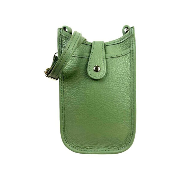 Mini Bolso de Piel con Compartimento Frontal para Mujer