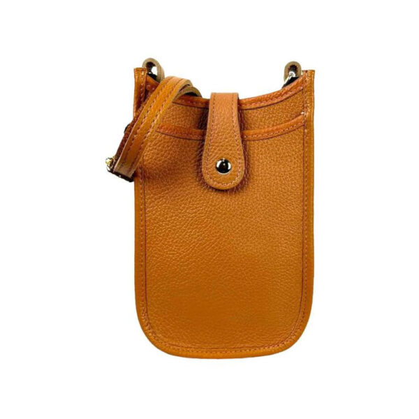 Mini Bolso de Piel con Compartimento Frontal para Mujer