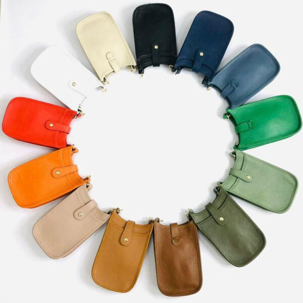 Mini Bolso de Piel con Compartimento Frontal para Mujer