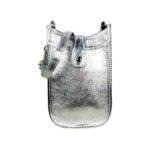 Mini Bolso Metalizado de Piel para Mujer con Compartimento Frontal