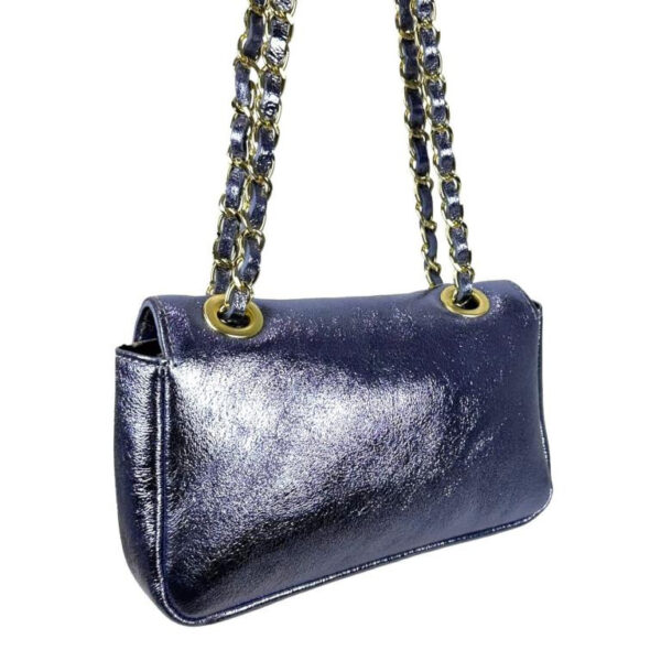 Bolso Bandolera de Rafia y Piel Metalizada con Asas Largas Ajustables Mujer