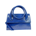 Bolso Bandolera de Piel con Asa Larga Moldeable y Efecto Brillante Mujer