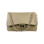 Bolso Bandolera Piel Italiana de Mujer con Solapa Giro y Gran Capacidad