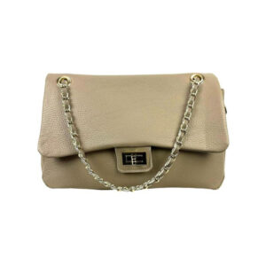 Bolso Bandolera Piel Italiana de Mujer con Solapa Giro y Gran Capacidad